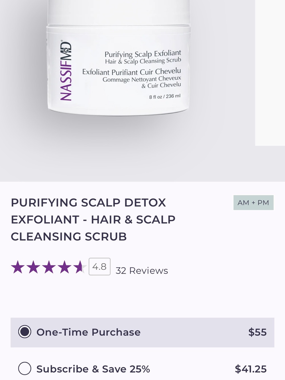 NASSIFMD Purifying Scalp Exfoliant - White